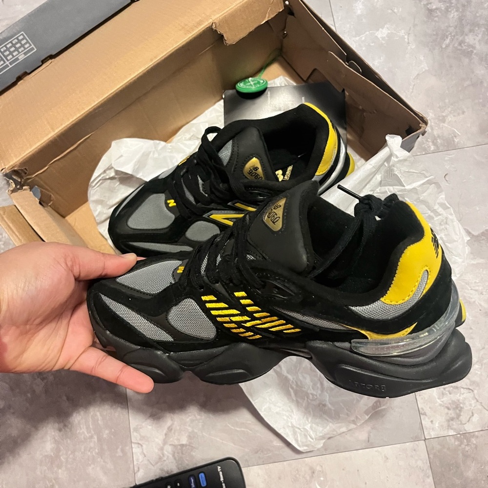 Black and Yellow Athletic Sneakers